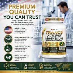 Magnesium Glycinate Chelate 500mg 60ct – Made with Albion TRAACS