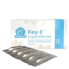 Carlson – Key-E Suppositories, 30 IU Vitamin E, Lubricates Dry Areas 12 Ct