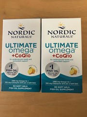 2-Pk. Nordic Naturals Ultimate OMEGA + CoQ10, 120 Soft Gels Total, Lemon Flavor