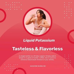 Liquid Potassium Supplement | Fast Absorption, Tasteless, Concentrated | 1.25 Oz