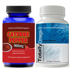 Cayenne Pepper Weight Management & Omega- 3 Fish Oil Brain Support Supplement