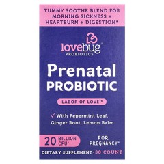 2 X LoveBug Probiotics, Prenatal Probiotic, 20 Billion CFU, 30 Capsules