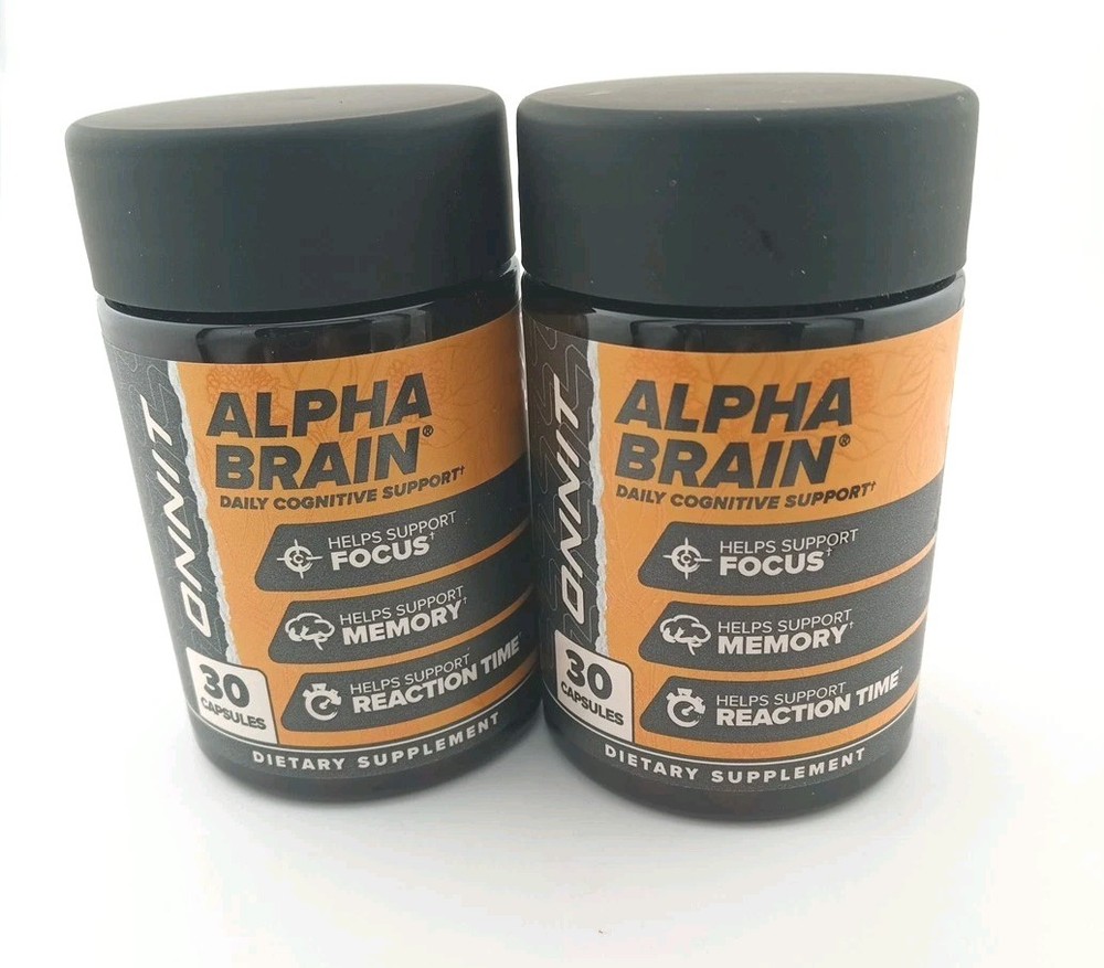 Lot of 2 – ONNIT Alpha Brain® Dietary Supplement Capsules – 30 Count Per Bottle