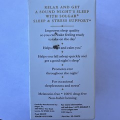 Sleep & Stress Support, 30 Veggie Capsules- Melatonin, Gluten, Wheat Exp. 2/26+