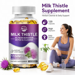 Milk Thistle 120 Capsules High Silymarin Liver Health Support Supplement