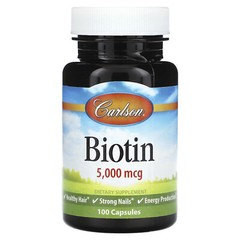 Biotin, 5,000 mcg, 100 Capsules