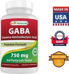 Best Naturals Gaba 750 mg 100 Veggie Caps