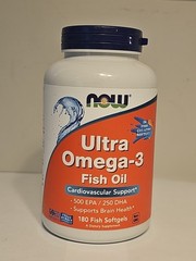 NOW Ultra Omega-3 Fish Oil – 180 Softgels Cardiovascular Support 12/27 SEALED