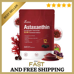 Astaxanthin 12mg 240 Softgels, 4 Month Supply,Triple Strength,Non-GMO,Eye Health