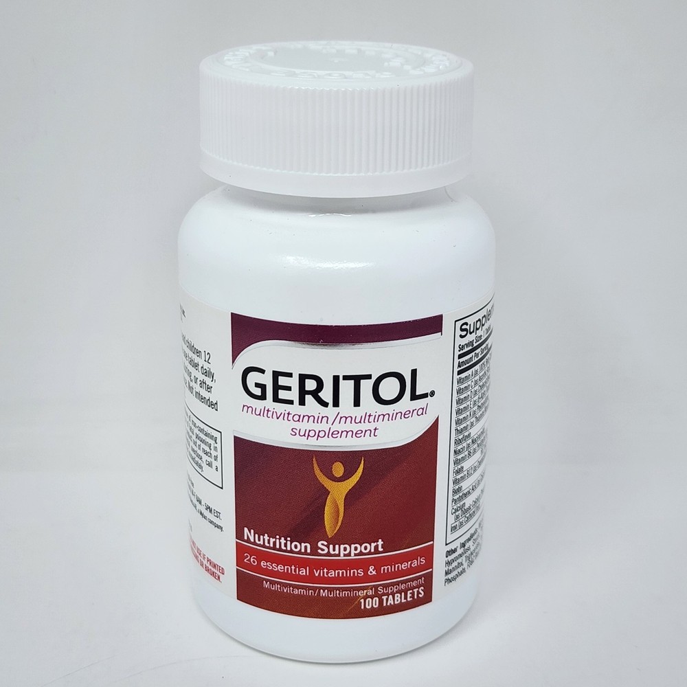 Geritol Multivitamin Multimineral Nutrition Support, 100 Tablets Exp 05/2027