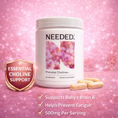 Needed Prenatal Choline+ 30 Capsules 500mg Prenatal Supplement Brain Support