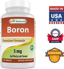 3 Pack Best Naturals Boron Supplements 5 mg 240 Tablets