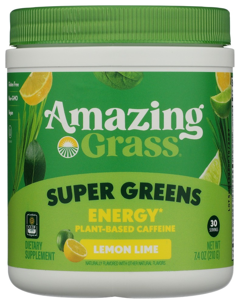 Amazing Grass Lemon Lime Super Greens Energy Powder 7.4 Oz Dietary Tea 1 Pack