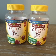 2 pack! Nature Made Zero Sugar Vitamin D3 Gummies Sugar Free Gummies 120 Ct