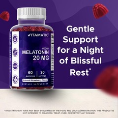 Vitamatic Melatonin 20 mg Gummies for Adults, 3, Pack, 60 Count (Pack of 3)