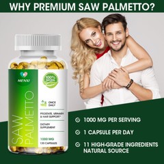 2 Bottles Saw Palmetto 1000MG Capsules Prostate Health Mens Health 240 Softgels