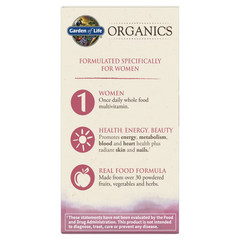 Garden of Life Organic Women's Daily Vegan Multivitamin Tablets – 30ct