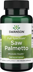 Swanson Saw Palmetto 100 Capsules Men’s Prostate Hair Urinary Health Supplement