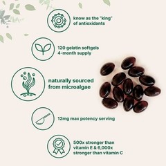 Astaxanthin 12mg with MCT Oil, 120 Softgels, 4 Month Supply | Premium Astaxanthi