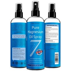 Seven Minerals Pure Magnesium Oil Spray, Big 12oz, USP 12 Ounce (Pack of 1)