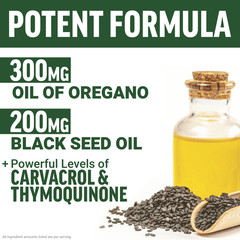 60 Softgels Oil of Oregano with Black Seed Oil Immune Digestion