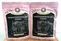 2pk Vital Source Nutrition Premium Feminine Balance Gummies 60 Count Each Bag