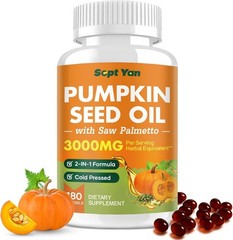 Pumpkin Seed Oil with Saw Palmetto Capsules, 3000mg Per Serving