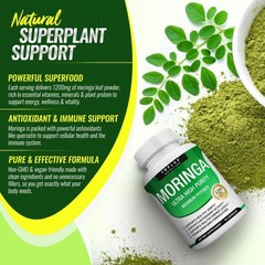 Toplux Nutrition Moringa Superfood Supplement 1200mg All-in-One Wellness 90ct