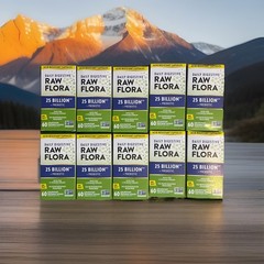 BULK LOT OF 10 Bottles Raw Flora 25 Billion CFU Pre + Probiotic 60 Cap NEW 10/26