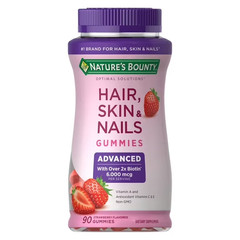 Nature’s Bounty Advanced Hair,Skin and Nails Gummies,Vitamins ,Strawberry, 90 Ct