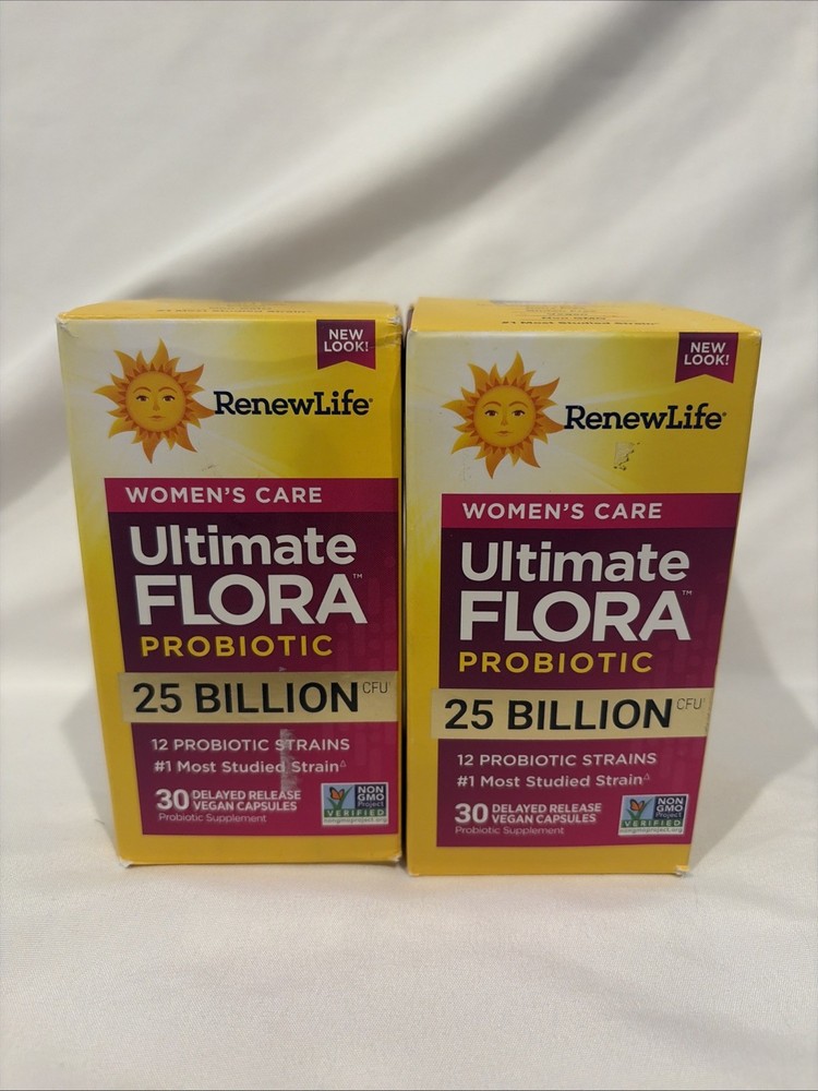 2 New RenewLife Women’s Care Ultimate Flora Probiotic 50 Billion CFU – Ex. 04/27