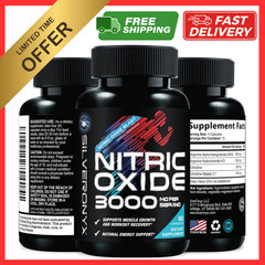 60 Capsules 3000mg Nitric Oxide Booster | L-Arginine AKG Citrulline Pre Workout