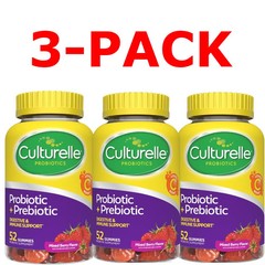 LOT OF 3 / Culturelle Probiotic + Prebiotic 52 Gummies Mixed Berry EXP: 09/26