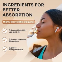 ZEBORA Ubiquinol CoQ10 200mg 120 Softgels 4in1 Heart Energy Antioxidant Gluten