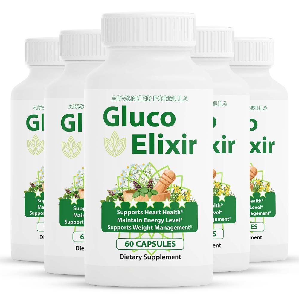 (5 Pack) Gluco Elixir Blood Pills, Advanced Blood Support Pills for Circulation
