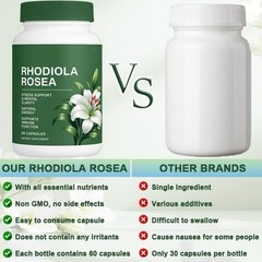 Floraviva Rhodiola Rosea Capsules | 500mg Rhodiola Rosea Extract Supplement