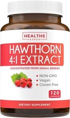 Healths Harmony Hawthorn Berry Capsules for Heart and Digestive Health, 120 ct