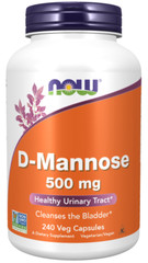 NOW FOODS D-Mannose 500 mg 240 Veg Capsules Cleanses the Bladder 02/2026EXP