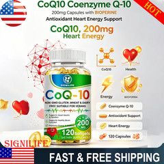 CoQ10 Coenzyme Q-10 Coenzyme 200mg Capsules BIOPERINE Antioxidant Heart Energy