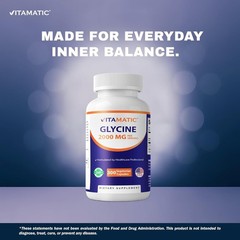 Glycine 2000mg Capsules for Cognitive Support – Non-GMO, Gluten-Free, 300 Count