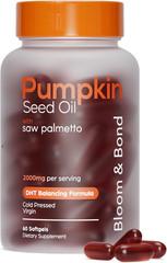Bloom & Bond Pumpkin Seed Oil Saw Palmetto Hair Support Softgels 2000mg