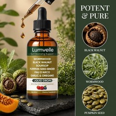 LUMVELLE Wild Harvested Wormwood Herbal Liquid Botanical Supplement Drops 60ML