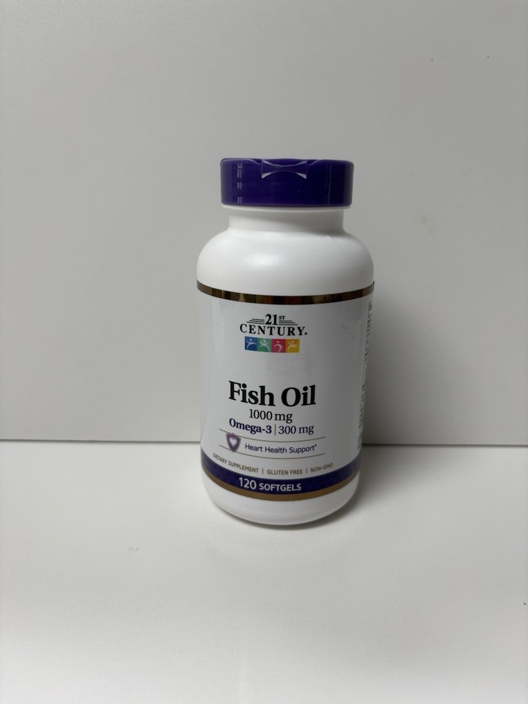 21st Century Fish Oil Omega-3 1000 mg Enteric Coated Softgels Gluten Free 180 Ct