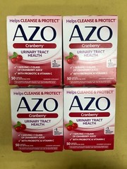 4 New AZO Cranberry Urinary Tract Health – 50 Tablets Each Box Exp. 01/2026