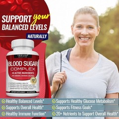 Toplux Premium Blood Sugar Complex Supplement Supports Healthy Blood Sugar Level