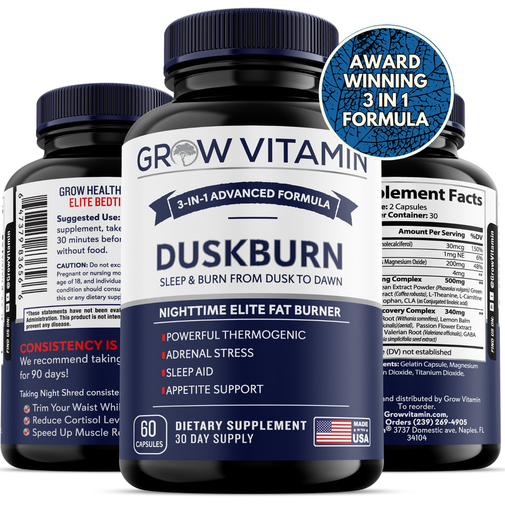 Night Time Fat Burner to Shred Fat While You Sleep Appetite Suppressant, 60ct