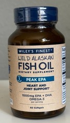 Wiley’s Finest Fish Oil Peak EPA 1000mg Omega 3 60 Softgels ex 7/2028^