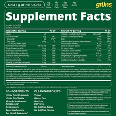Gruns Adults Super Greens Gummies, Multivitamin Superfood Gummy Bears