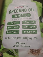 Merry Vita Oregano Oil 12,000mg 300 Softgels Garlic Olive Leaf Elderberry