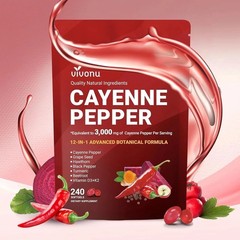 Cayenne Pepper Softgels Supplement – 240 Capsules NEW FREE SHIP – High Quality
